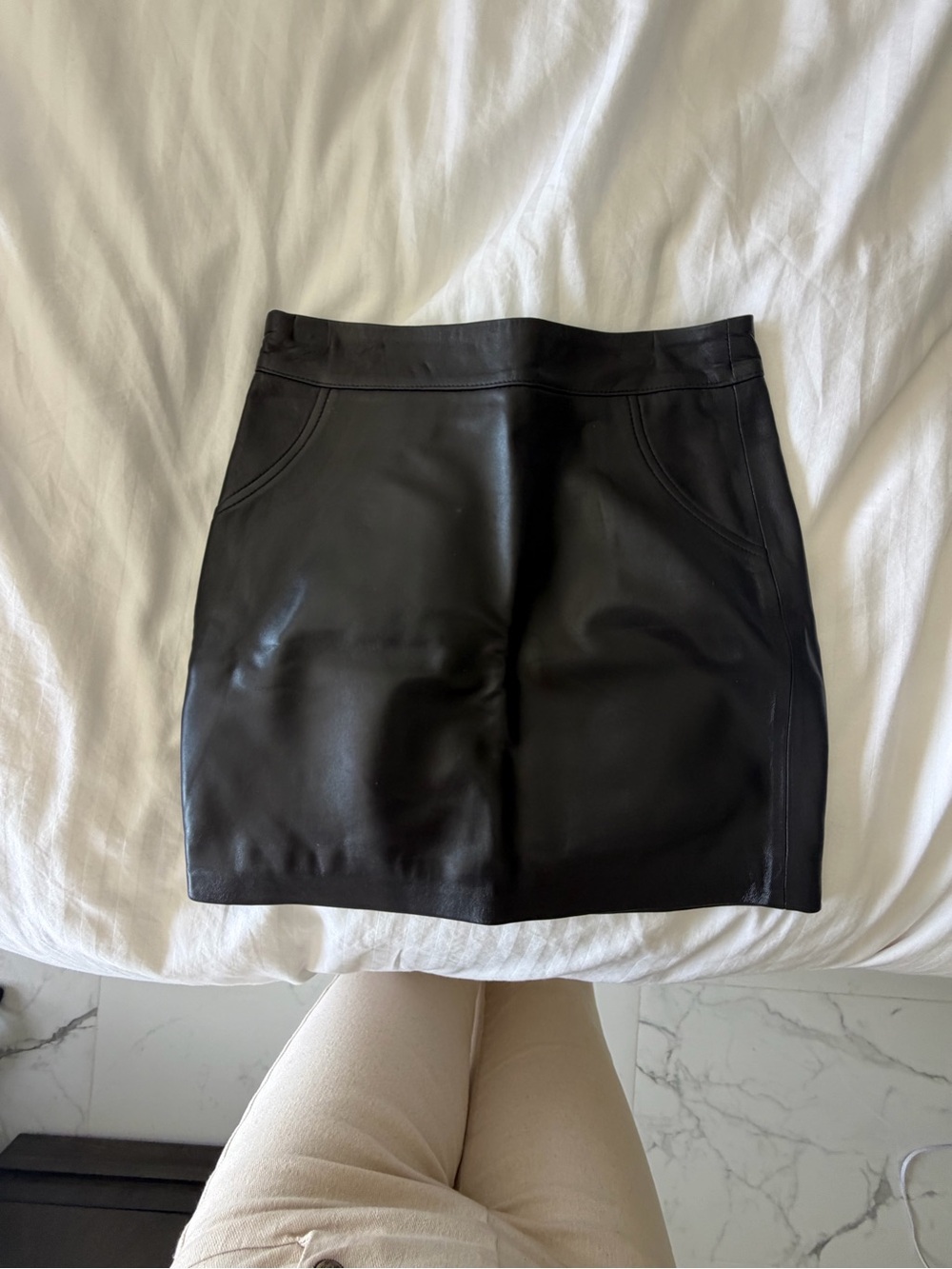 Black Faux Leather Mini Skirt - Sleek Women's Mini